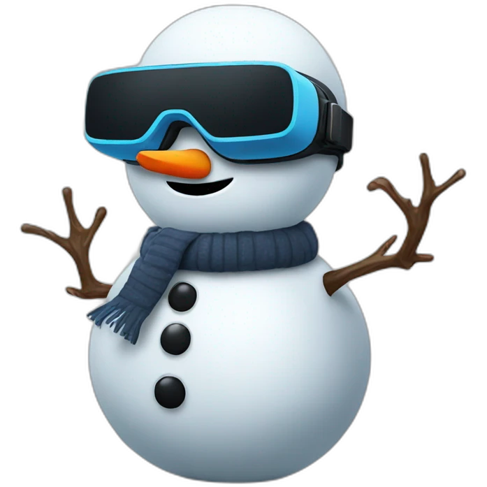 snowman wearing vr headset emoji