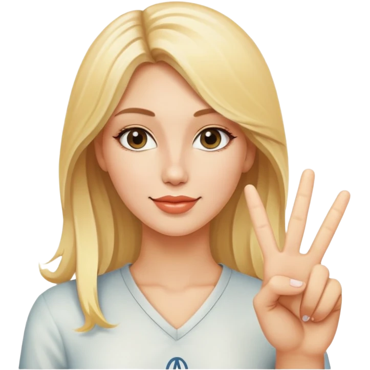Blonde Woman and peace singn  emoji