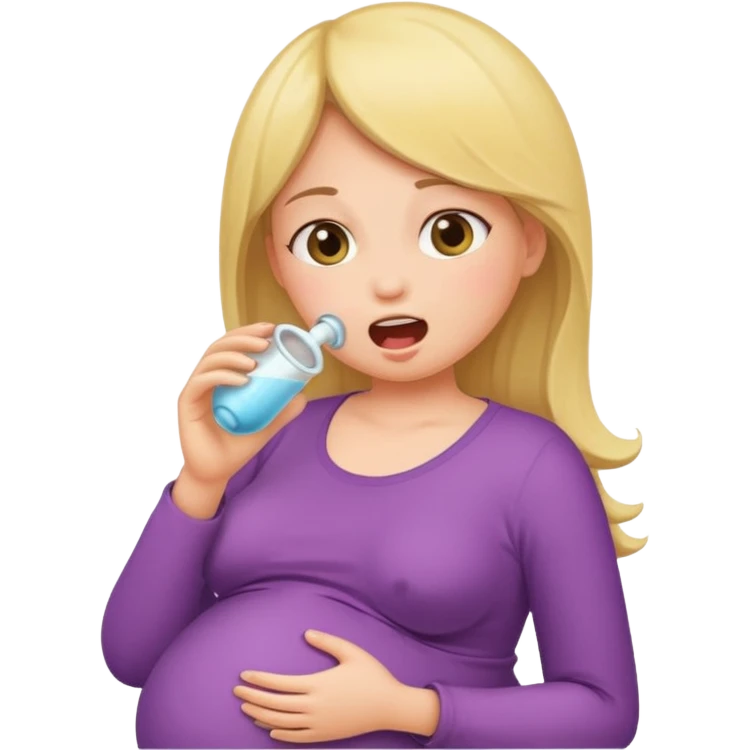 Pregnant women swallowing girl emoji