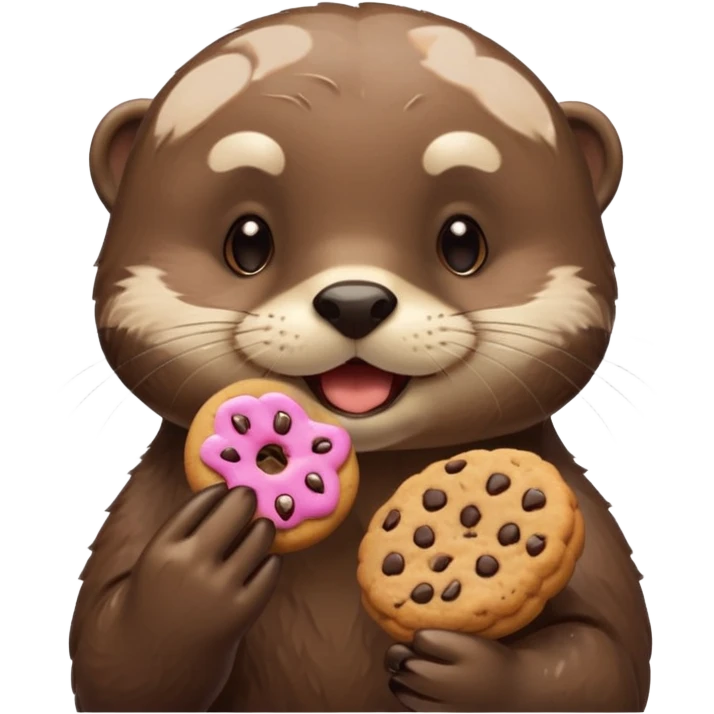 otter eat cookie emoji