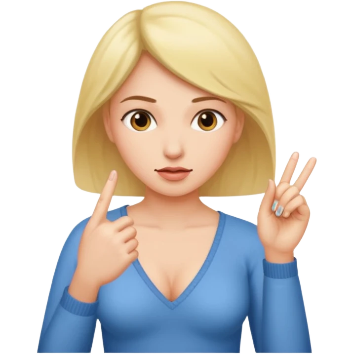 A women is manstrubrating in her vagina with her finger emoji