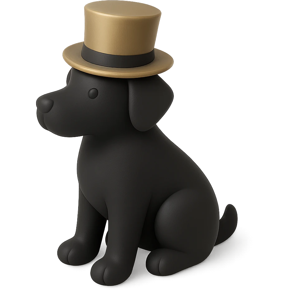 dog with tophat emoji