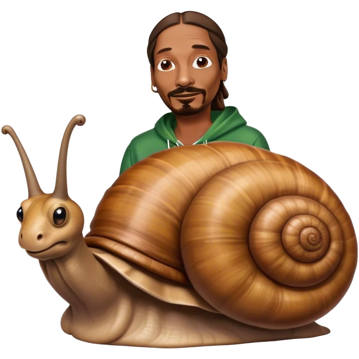 Create snoop dog as a snail  emoji