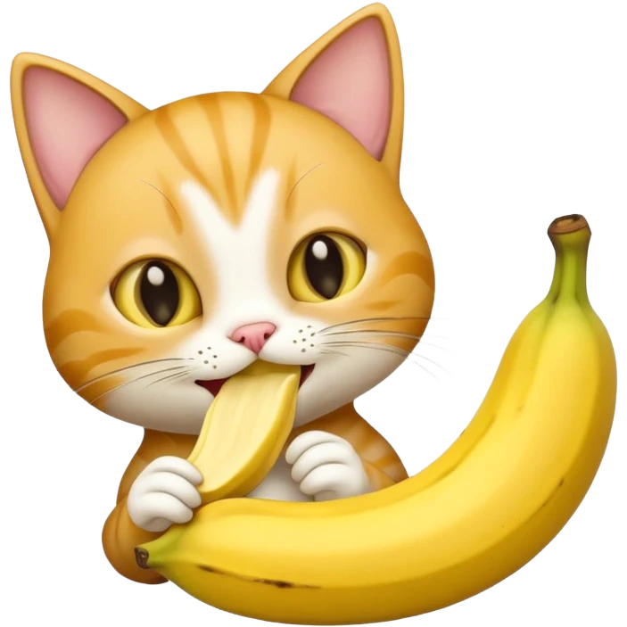 a cat eating banana emoji