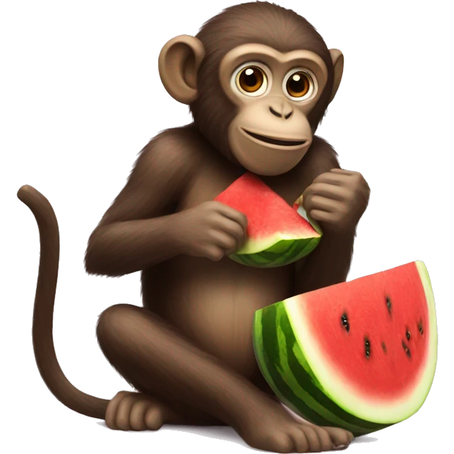 monkey eating watermelon  emoji