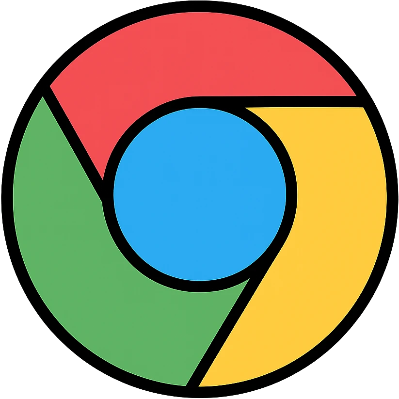 Google Chrome app icon, color outline style, vibrant, no text emoji
