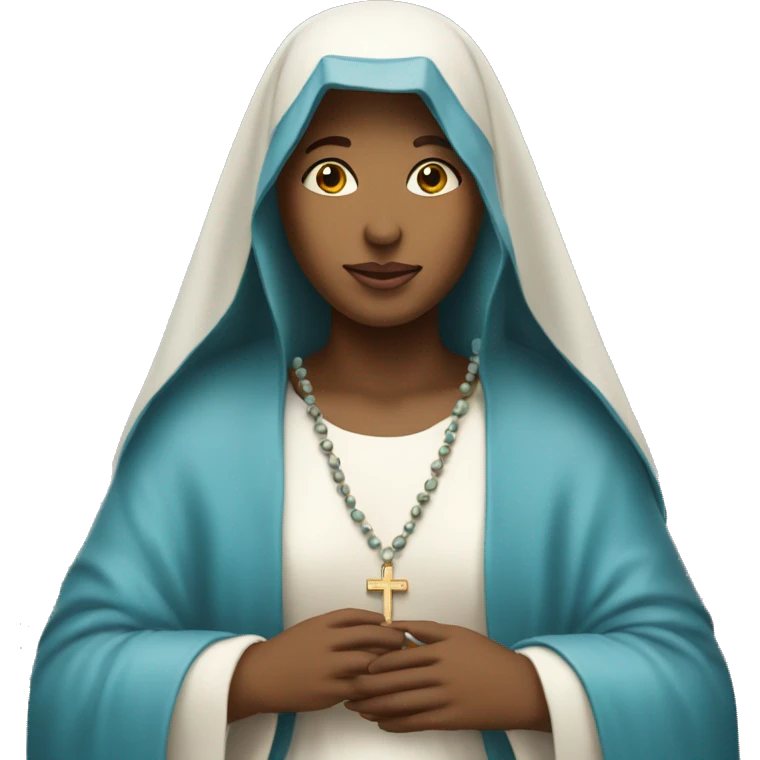 Blessed mother Mary holding rosary emoji