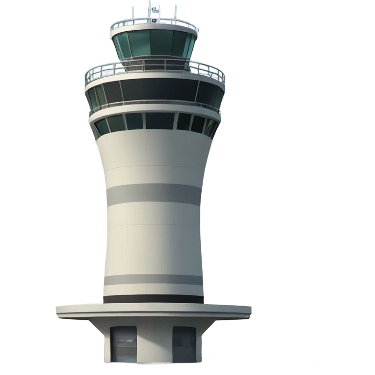 air traffic control tower, fullsize, front view emoji