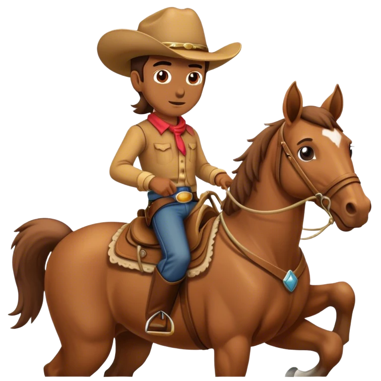 Cowboy riding horse emoji