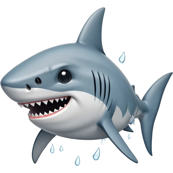 Crying shark emoji