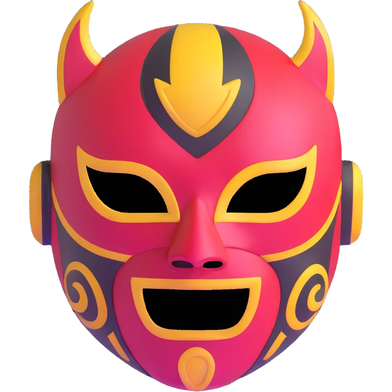 black and yellow luchador mask emoji