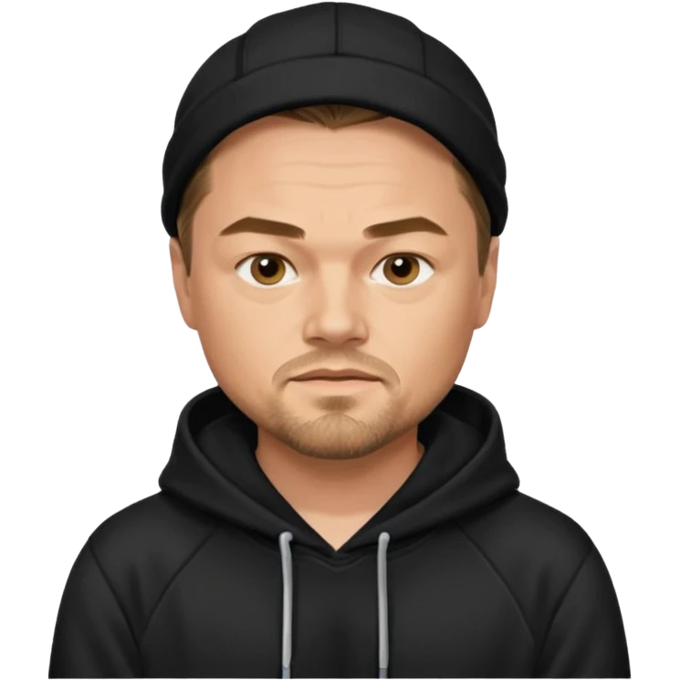 leonardo di caprio wears black hoodie emoji