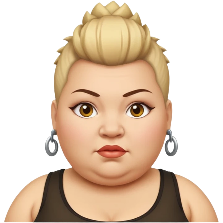 fat woman mohawk emoji