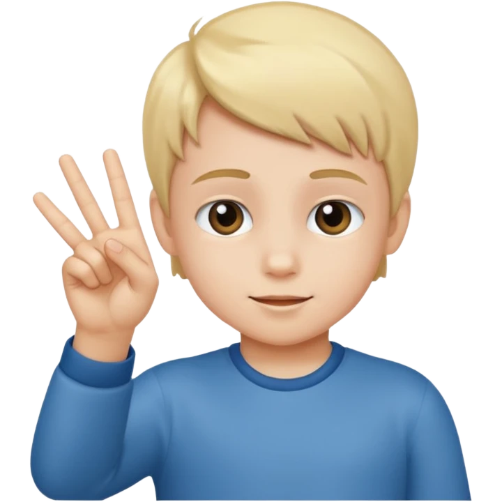 Kid doing 67 hand thing emoji