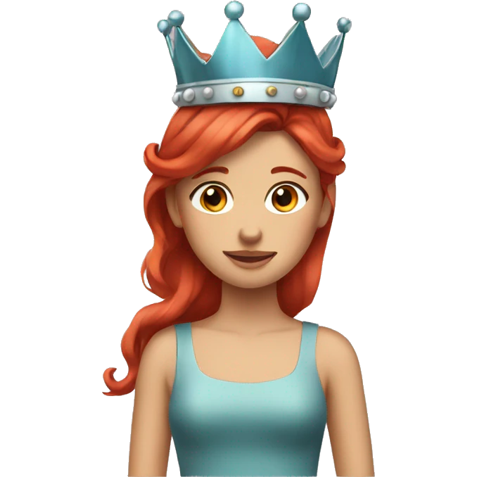 Girl with Red hair and crown emoji