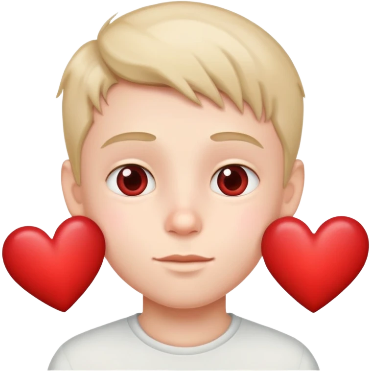 One boy with hearts  emoji