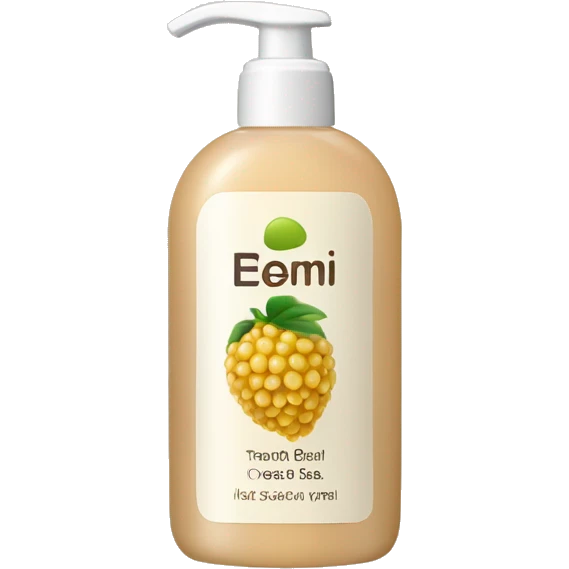 beige shower gel with a brand of lichi emoji