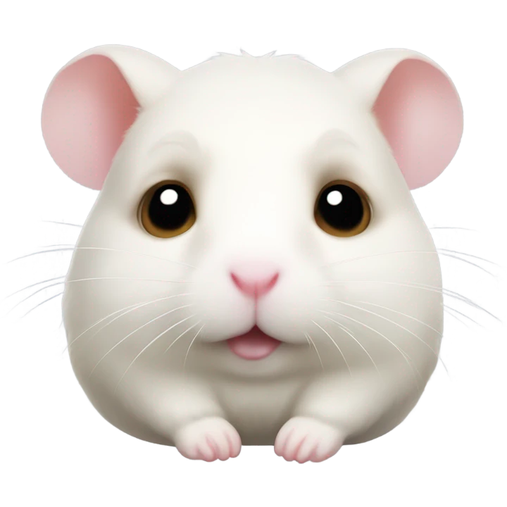 cute japanese kawaii art of white hamster emoji