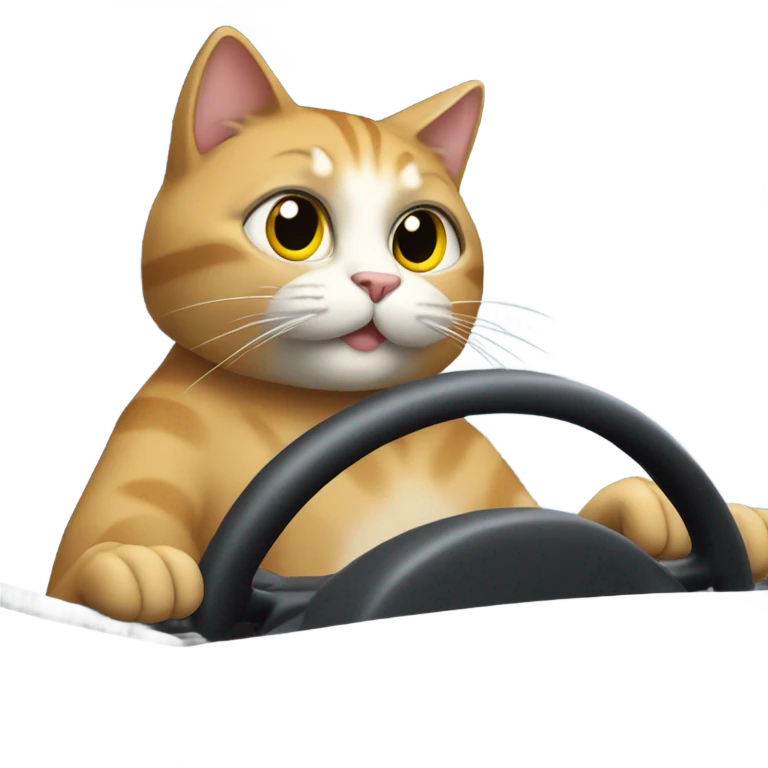 Cat driving a car emoji