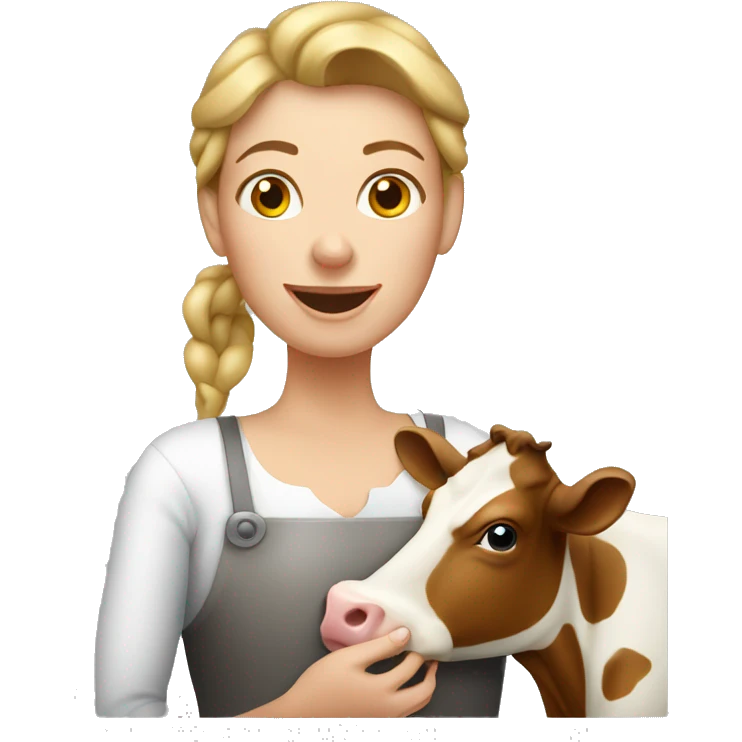 woman milking cow emoji