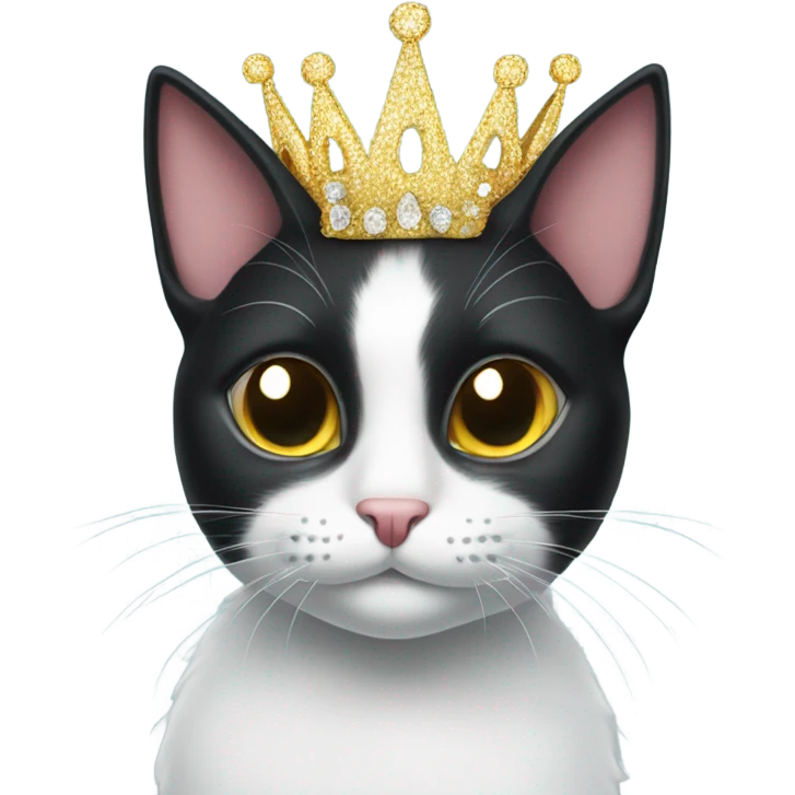 Black cat with tiara emoji
