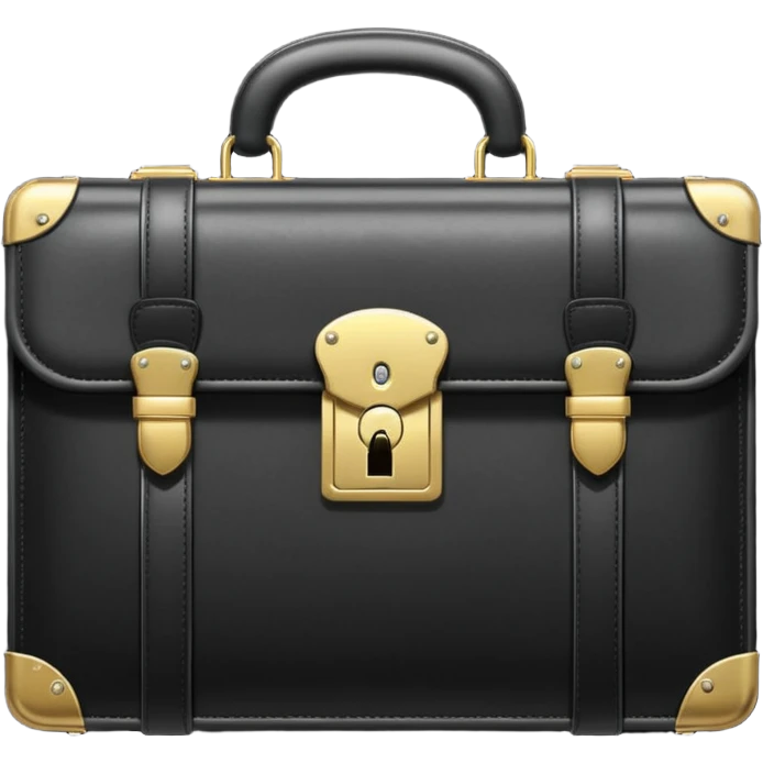a briefcase with money and a closed lock in front of it emoji