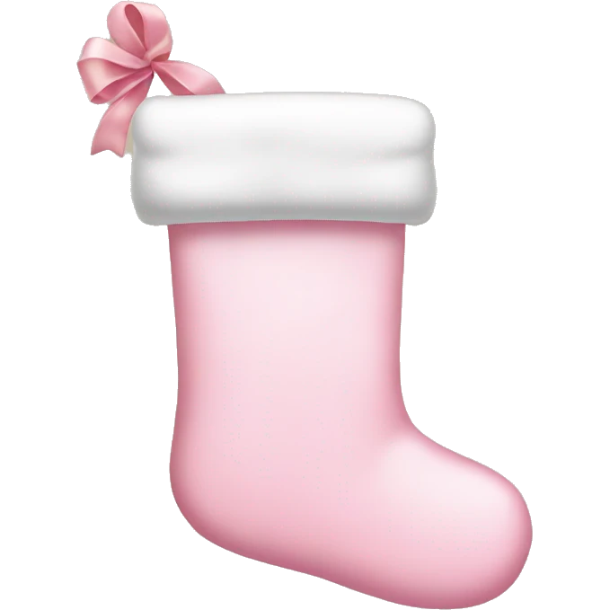  light pink Christmas stocking with bow emoji
