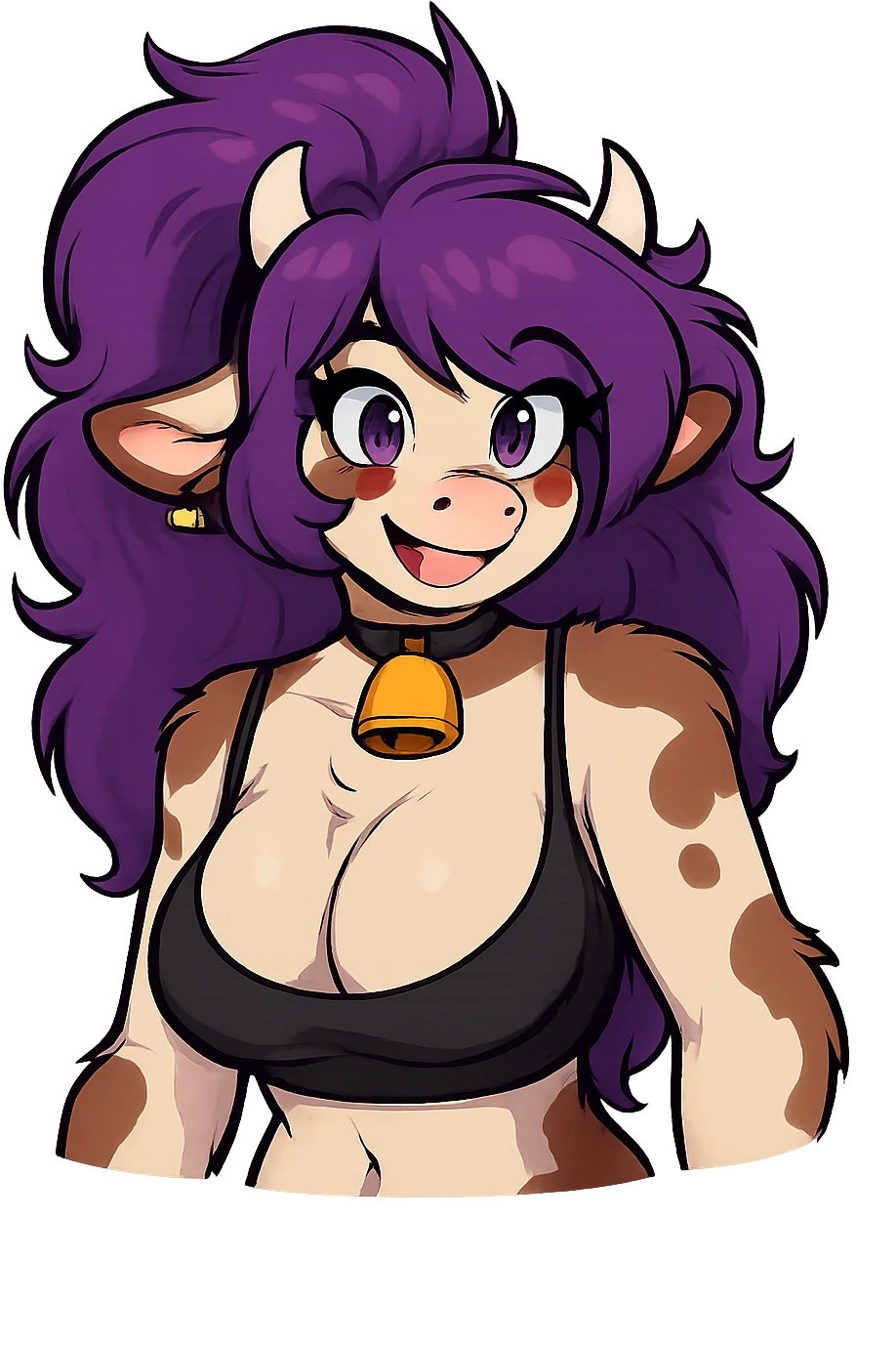 cow girl with purple hair emoji