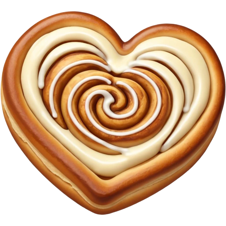 Cinnamon roll heart emoji
