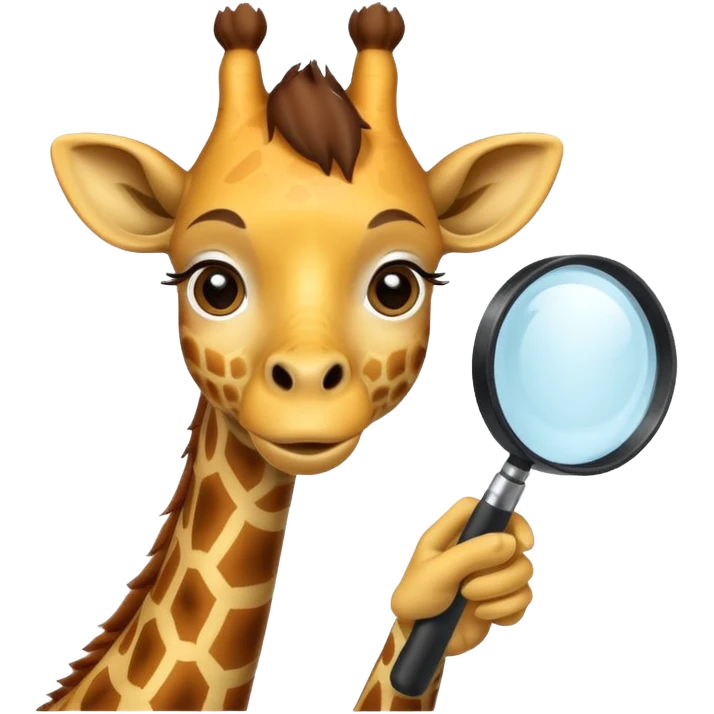 curious giraffe with magnifying glass emoji