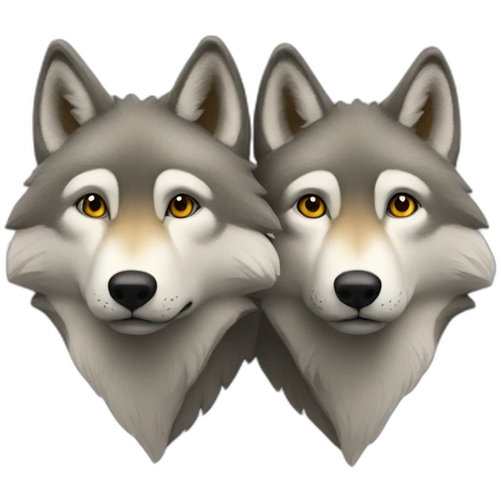 Deux loup alpha face à face emoji