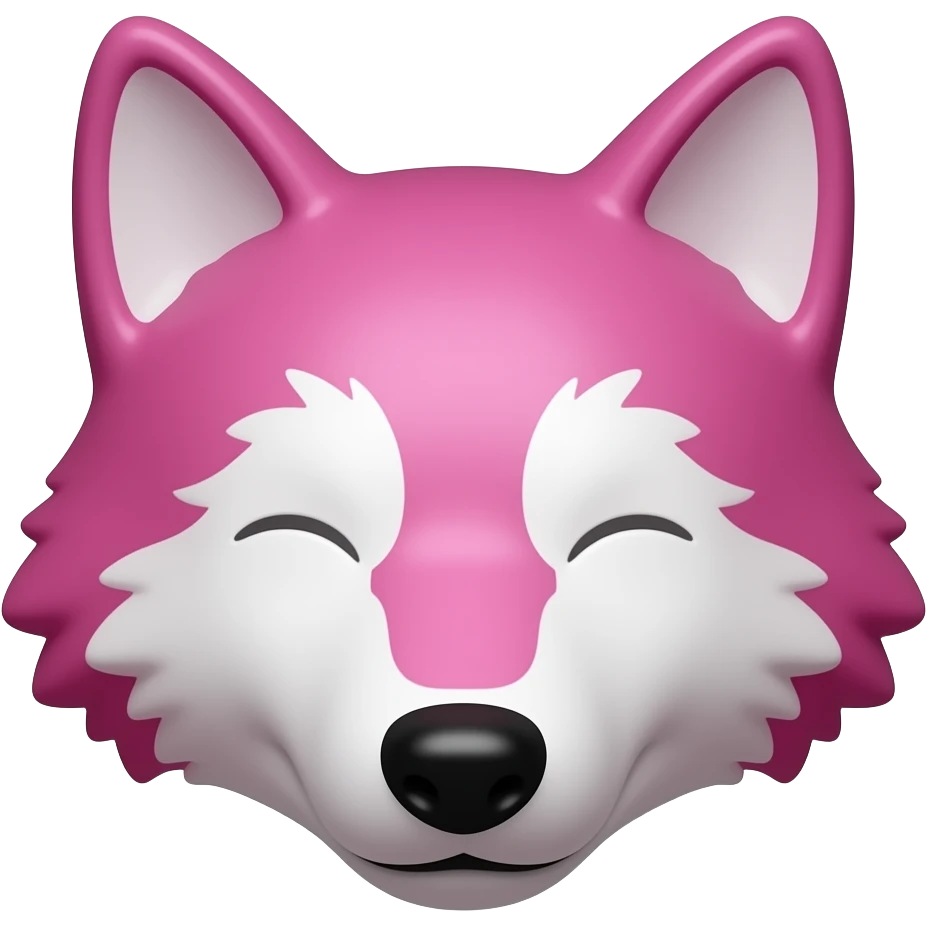 Pink Chocolate wolf face without eyes emoji