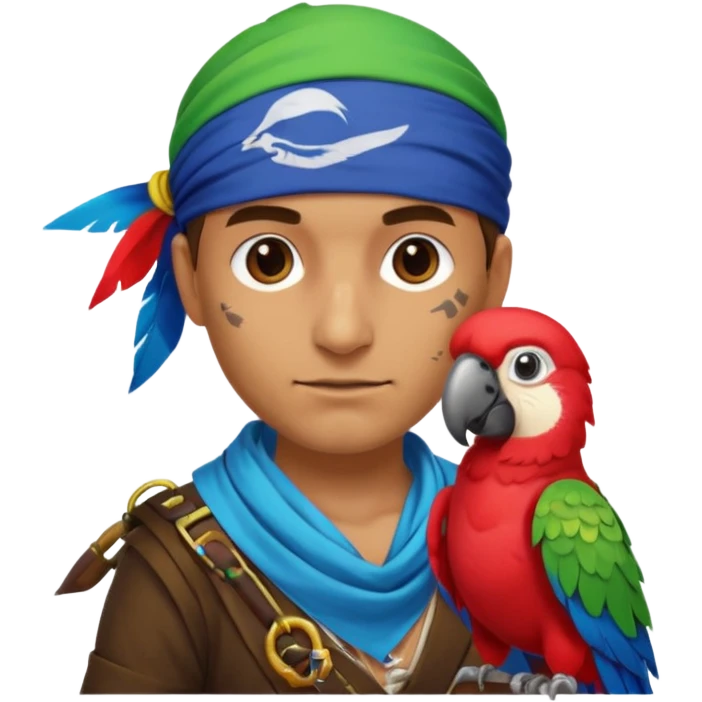 pirate and parrot emoji
