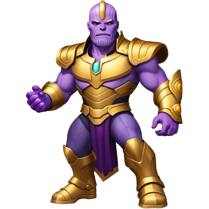 Thanos with purple skin and gold armor emoji