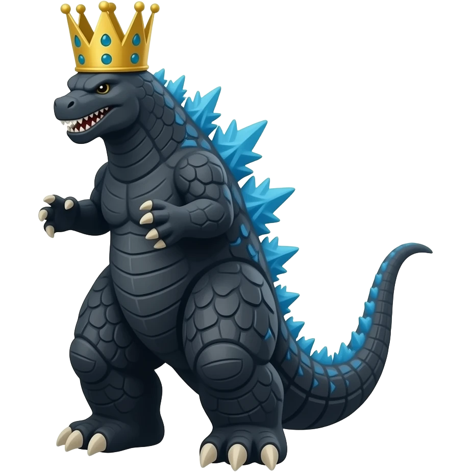 faça um godzilla com coroa de domino emoji