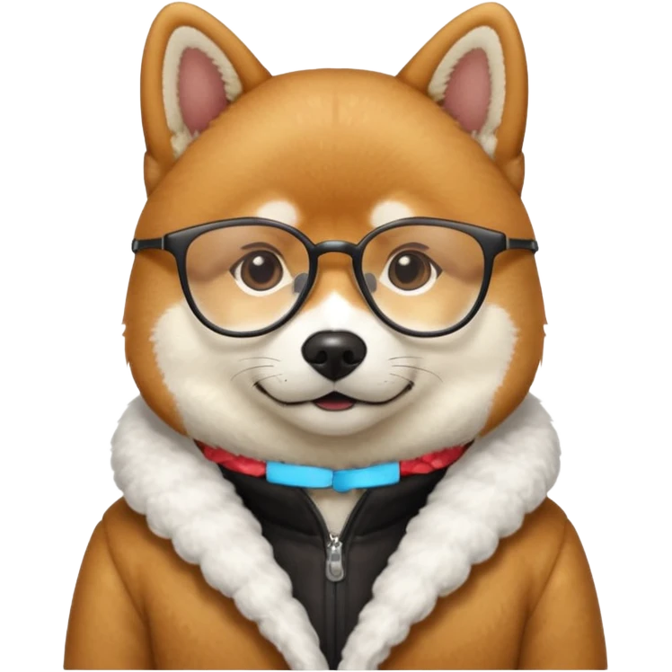 shiba inu with glasses emoji