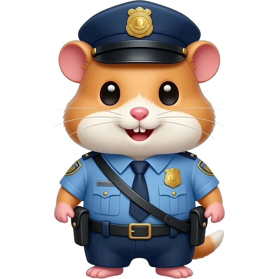 cute hamster wearing a police uniform emoji