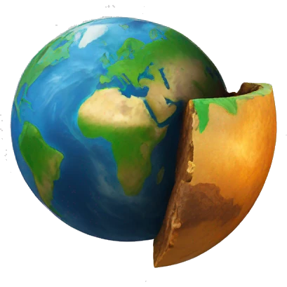 earth showing its core emoji