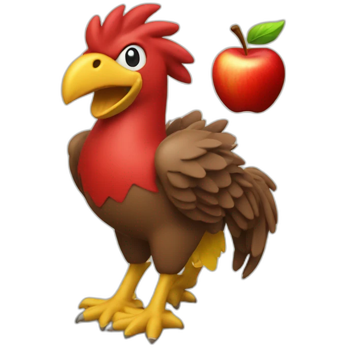red apple riding a chocobo emoji