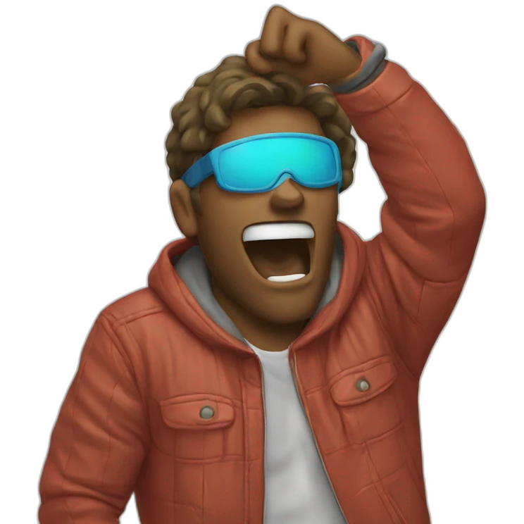 A guy dabbing  emoji