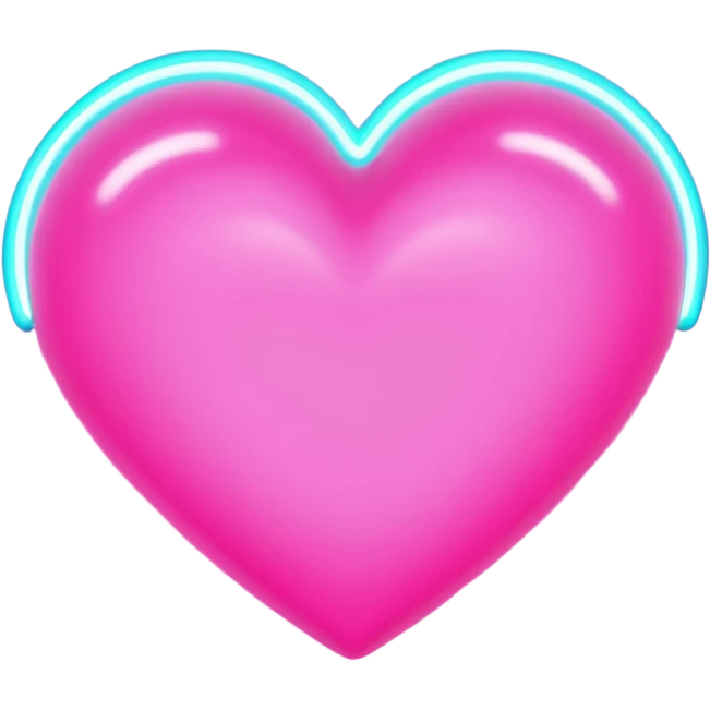 white heart with a neon glow emoji