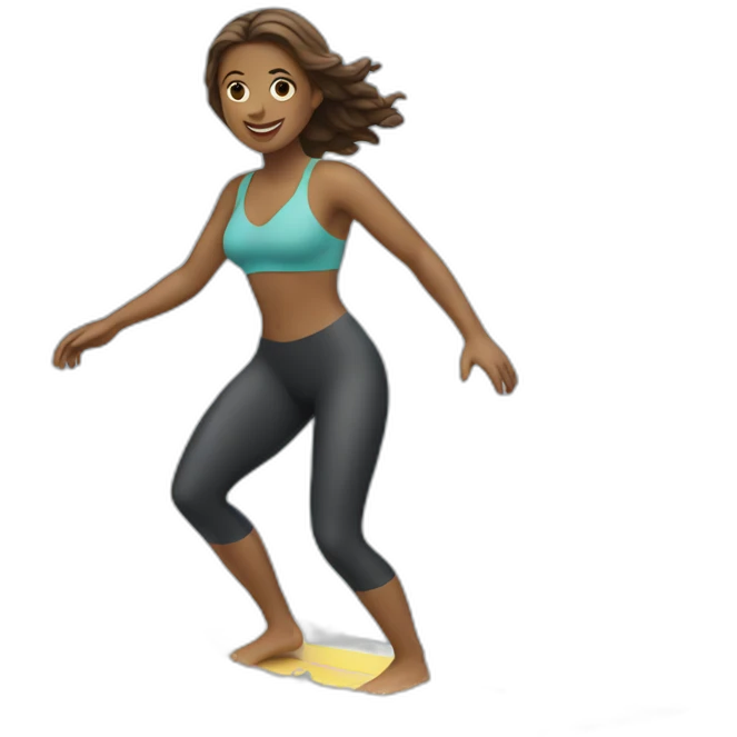 a woman surfing emoji