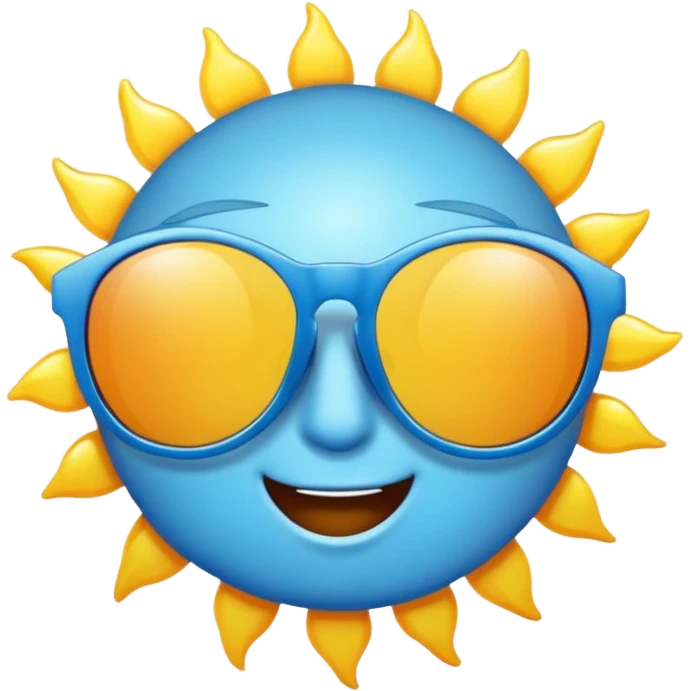 Blue sunglasses and sun emoji