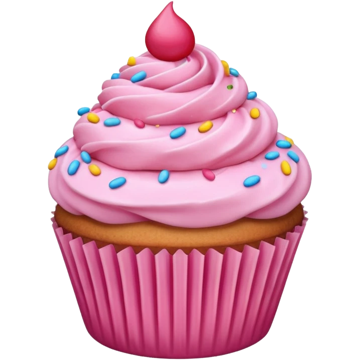 Cupcake with pink icing emoji