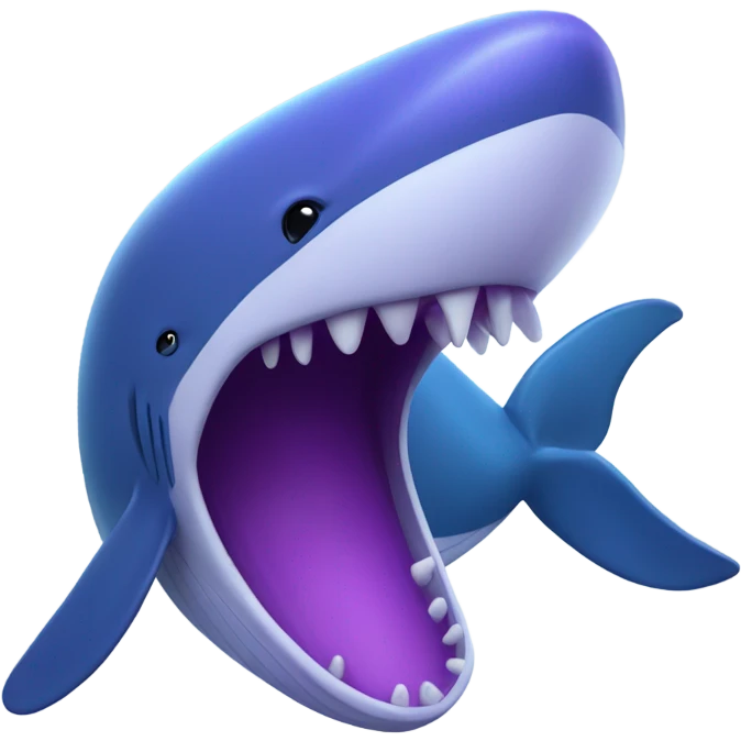 Blue whale purple, open mouth emoji