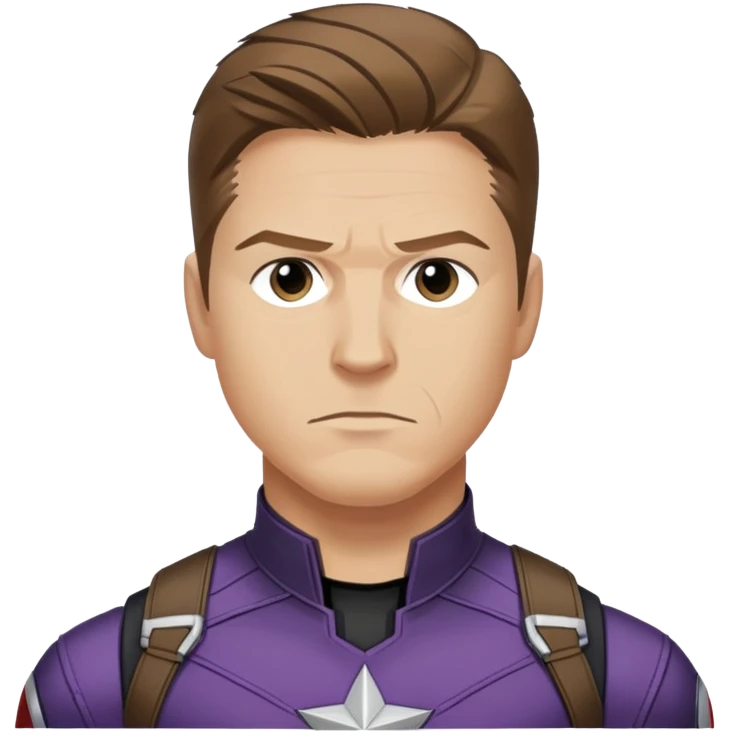 hawkeye clint barton portrait marvel, brown hair from captain america: civil war emoji