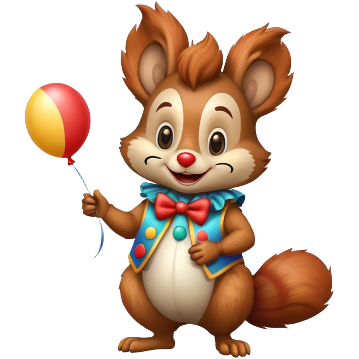 a squirrel dressed as a clown emoji
