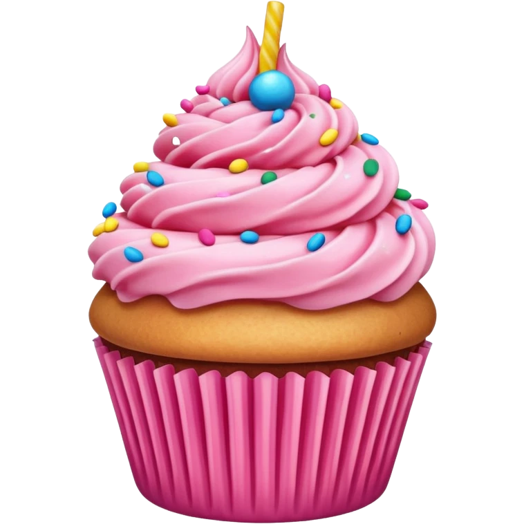 Cupcake with pink icing emoji