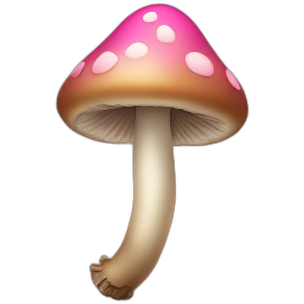 mushroom with pink cap and tan stalk emoji
