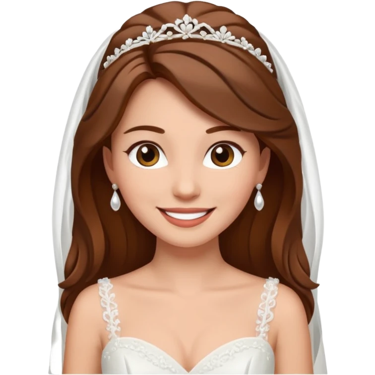 A bride with brown hair emoji